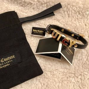Juicy couture black label soft pleather bracelet